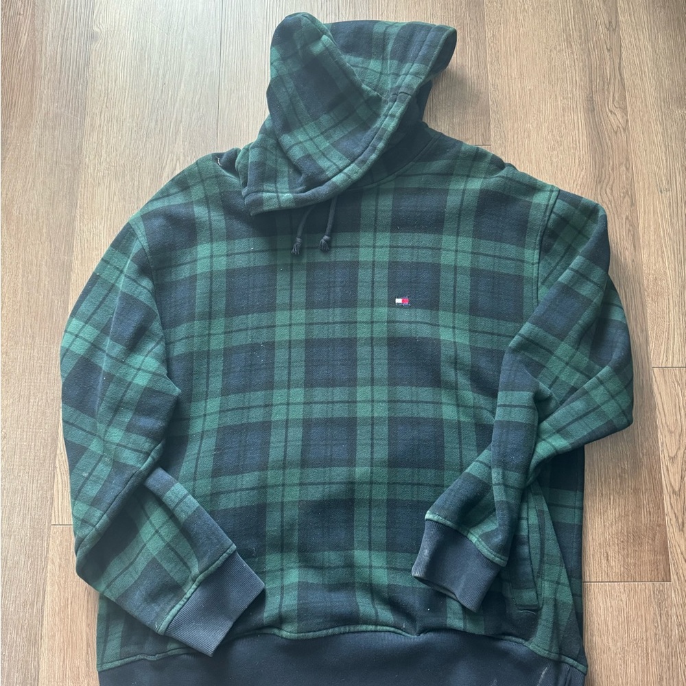 Tommy Hilfiger Green and Black Plaid Jacket